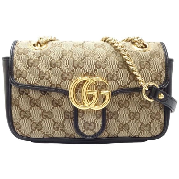 Gucci Handbags - GUCCI Crossbody Mini Bag GG Marmont 446744 Shoulder Canvas Beige Black 450102